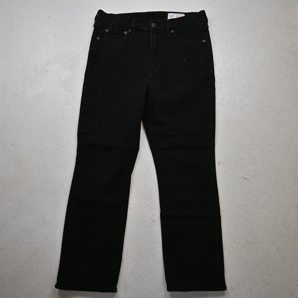 Gap 10 Short Vintage Slim High Rise Black Stretch Denim Womens Jeans